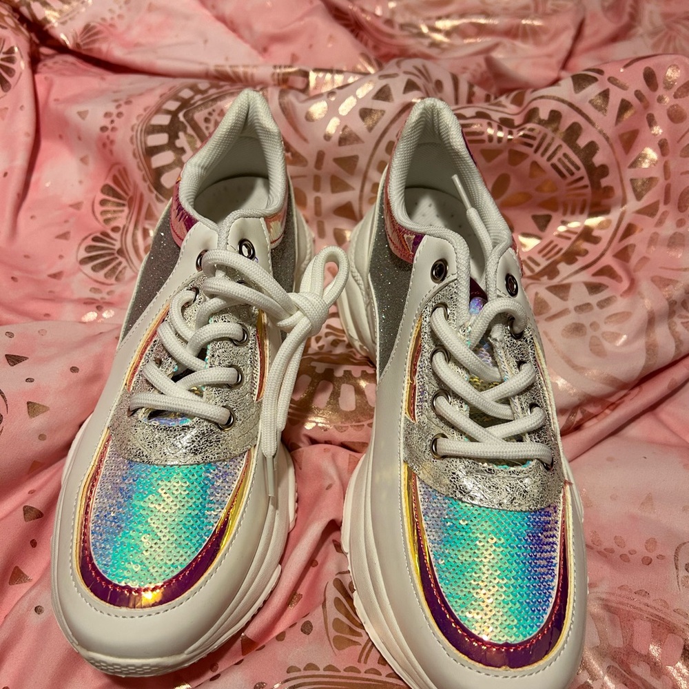 Iridescent Silver Women's Sneakers